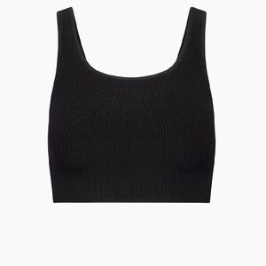 Babaton / Aritzia Black Ribbed Crop Top Size Medium